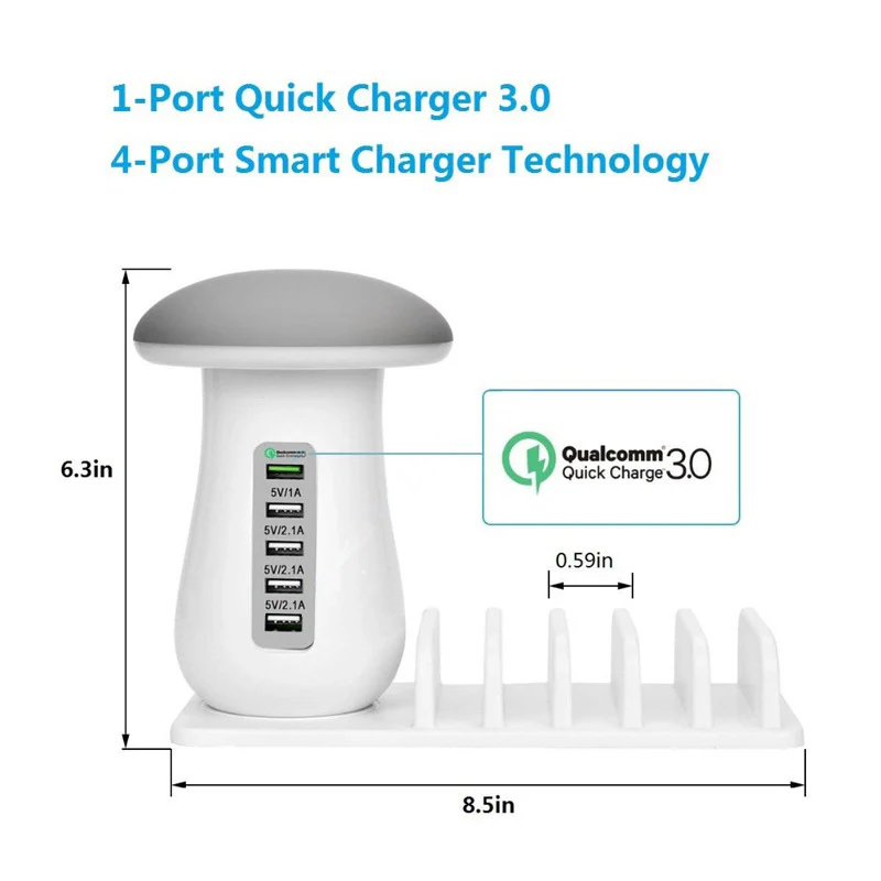 Smartshroom Multi Port USB Charger & Night Lamp - Image 9