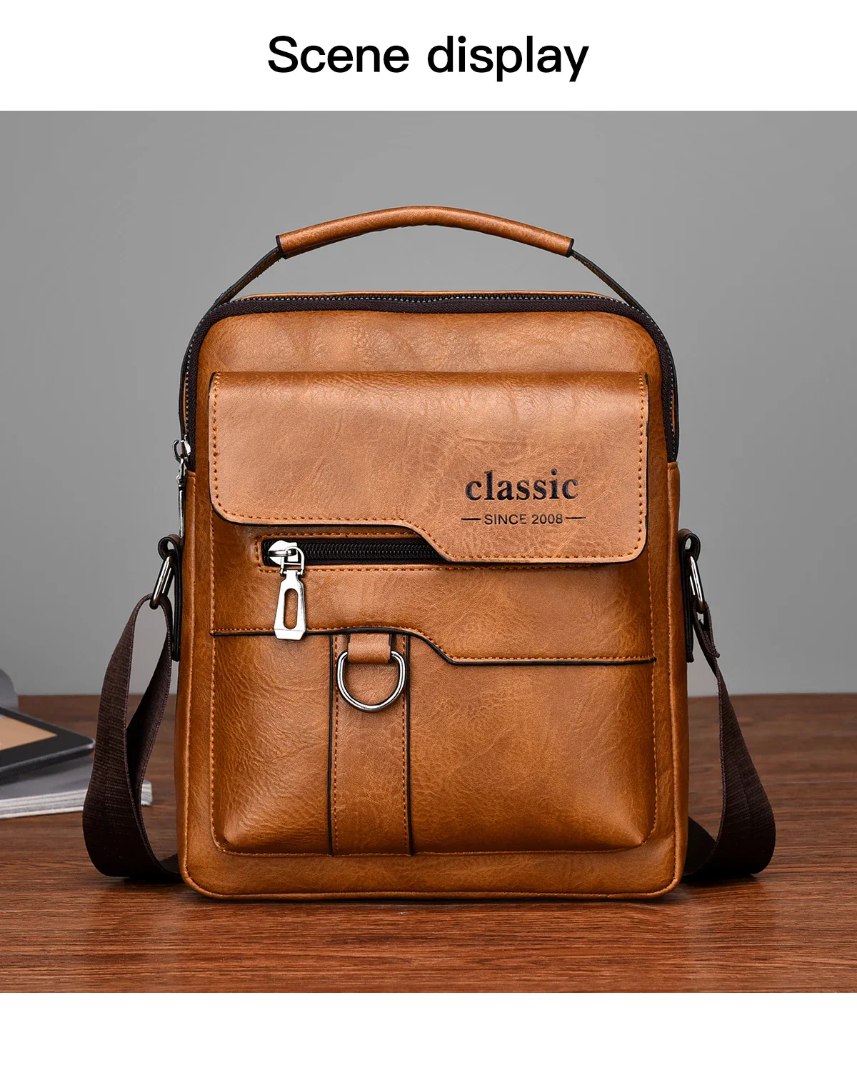 Vintage Textured Messenger Bag – Lightweight Compact & Practical - Image 15