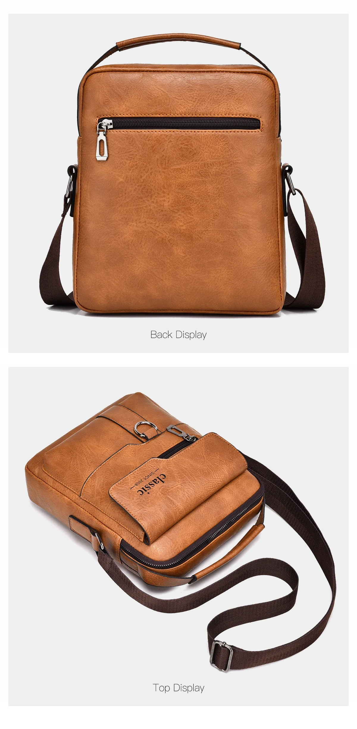 Vintage Textured Messenger Bag – Lightweight Compact & Practical - Image 17