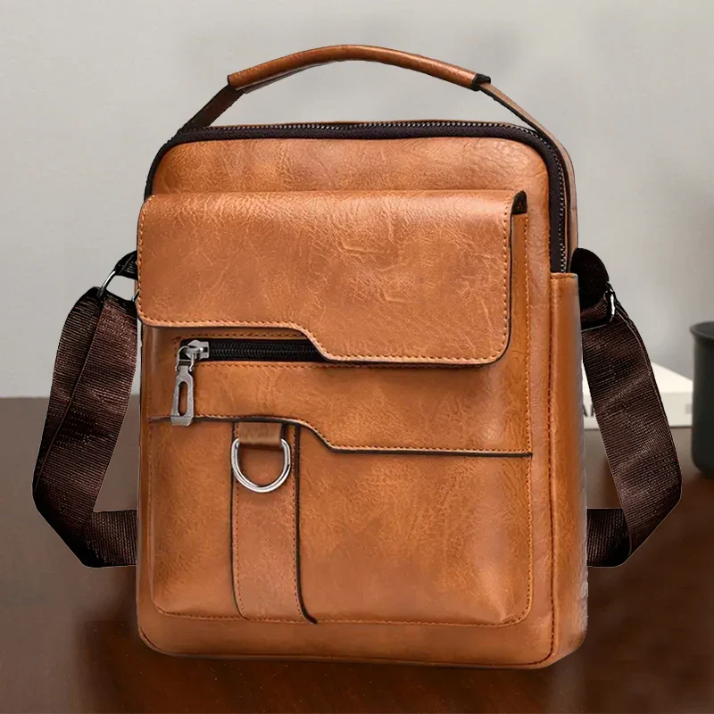 Vintage Textured Messenger Bag – Lightweight Compact & Practical - Image 18