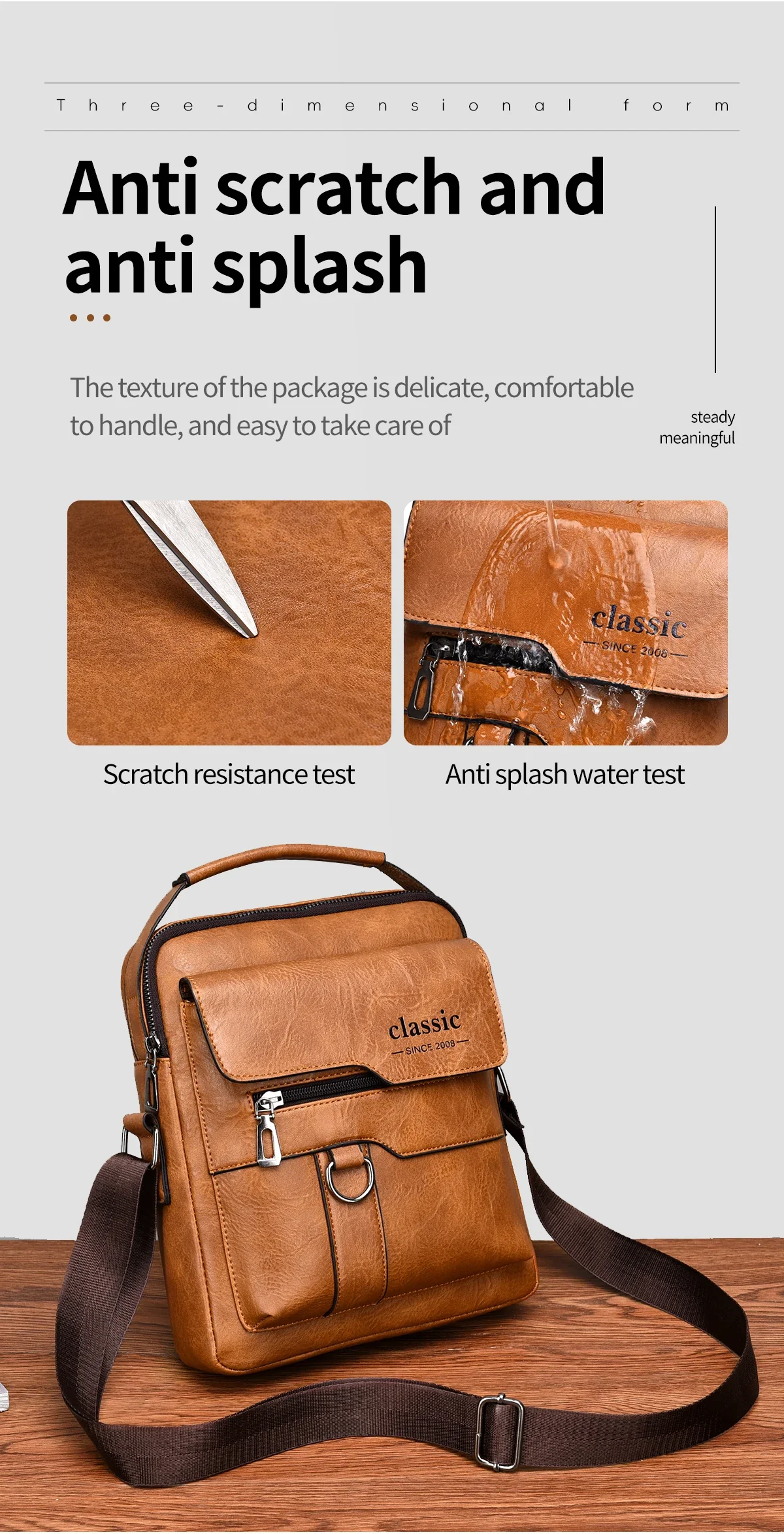 Vintage Textured Messenger Bag – Lightweight Compact & Practical - Image 20