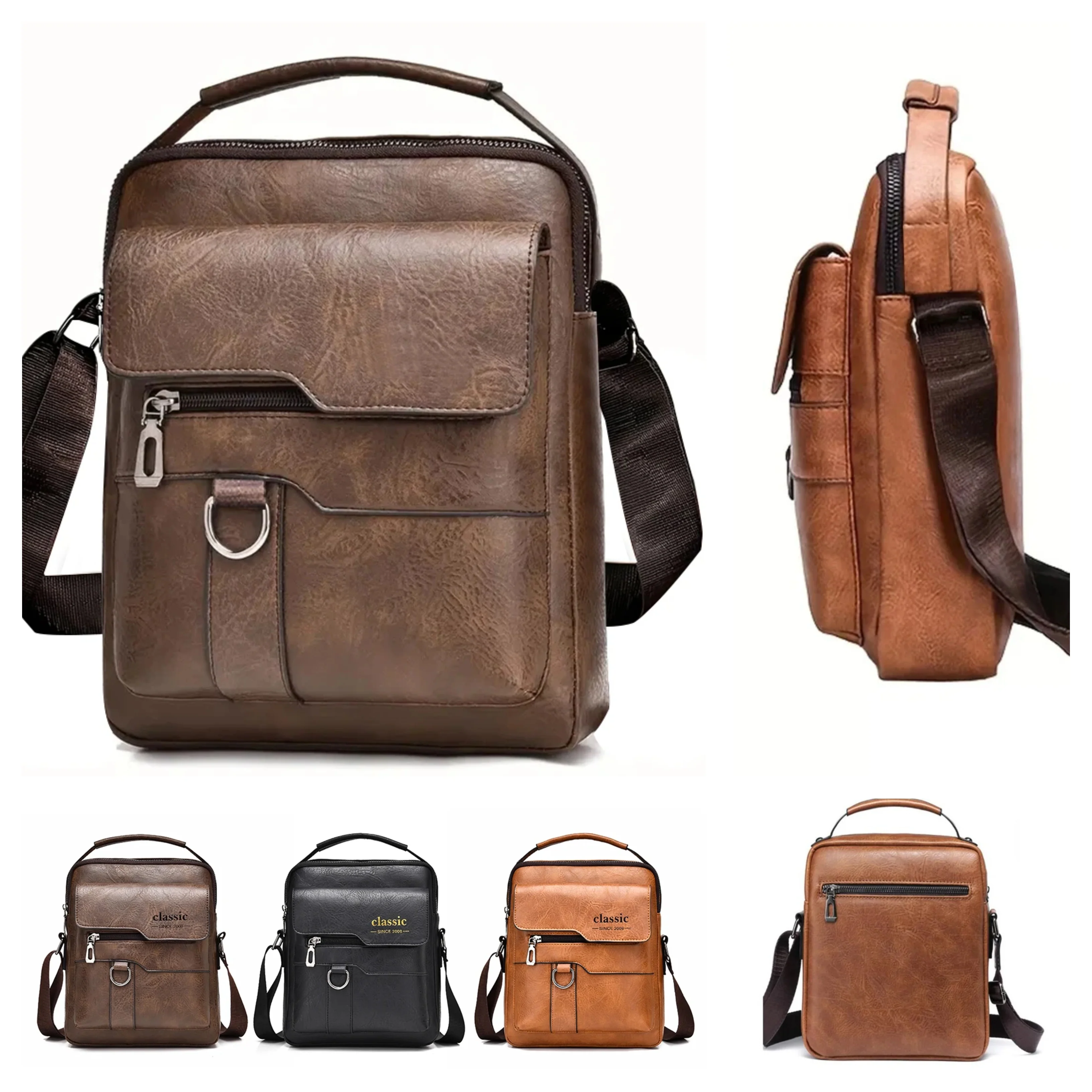 Vintage Textured Messenger Bag – Lightweight Compact & Practical - Image 24