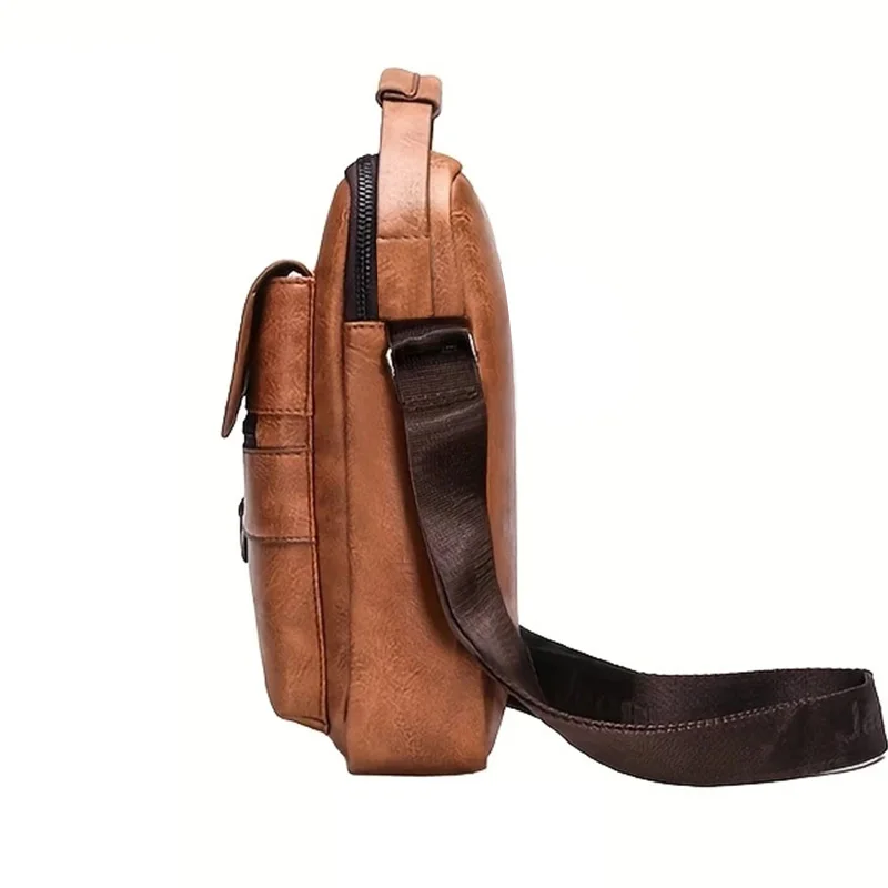 Vintage Textured Messenger Bag – Lightweight Compact & Practical - Image 5