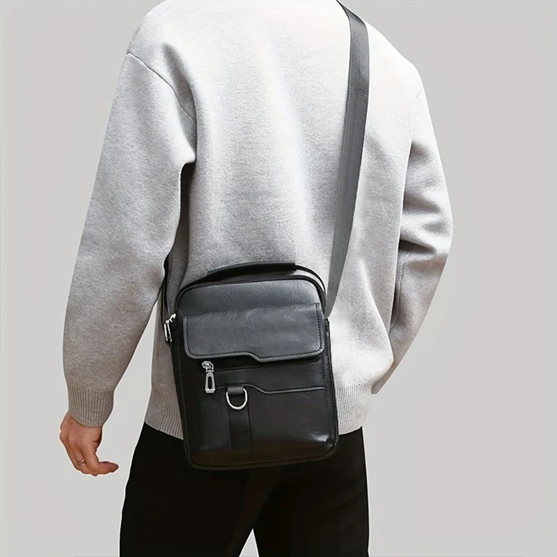 Vintage Textured Messenger Bag – Lightweight Compact & Practical - Image 6