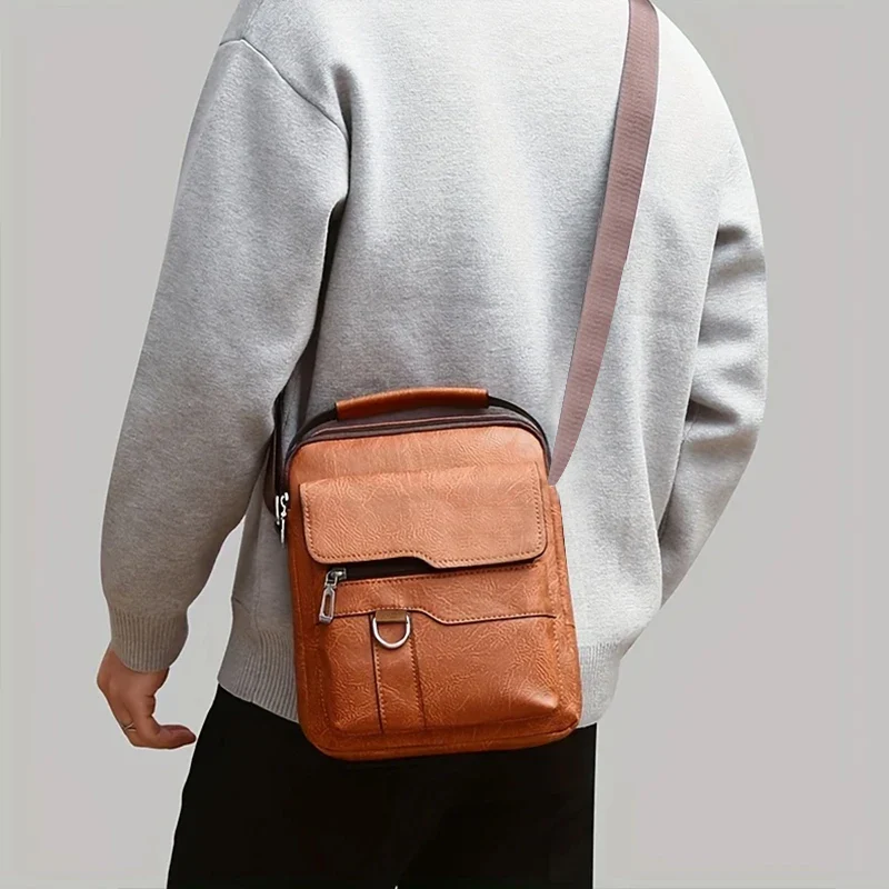 Vintage Textured Messenger Bag – Lightweight Compact & Practical - Image 7