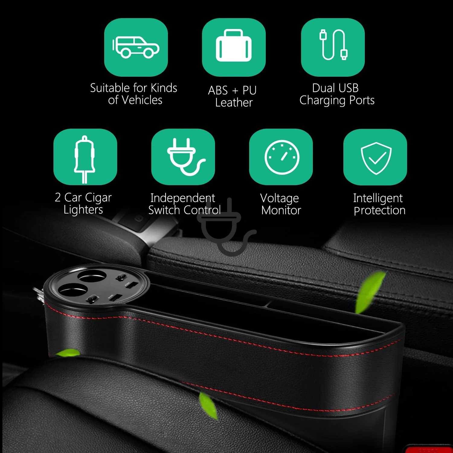 HandyFunction™ Luxury Car Organizer with Charging Ports - Image 7