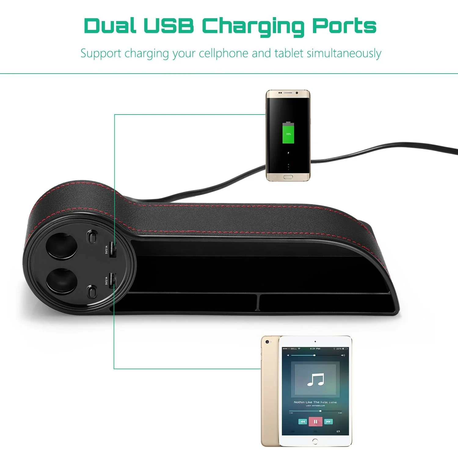 HandyFunction™ Luxury Car Organizer with Charging Ports - Image 9