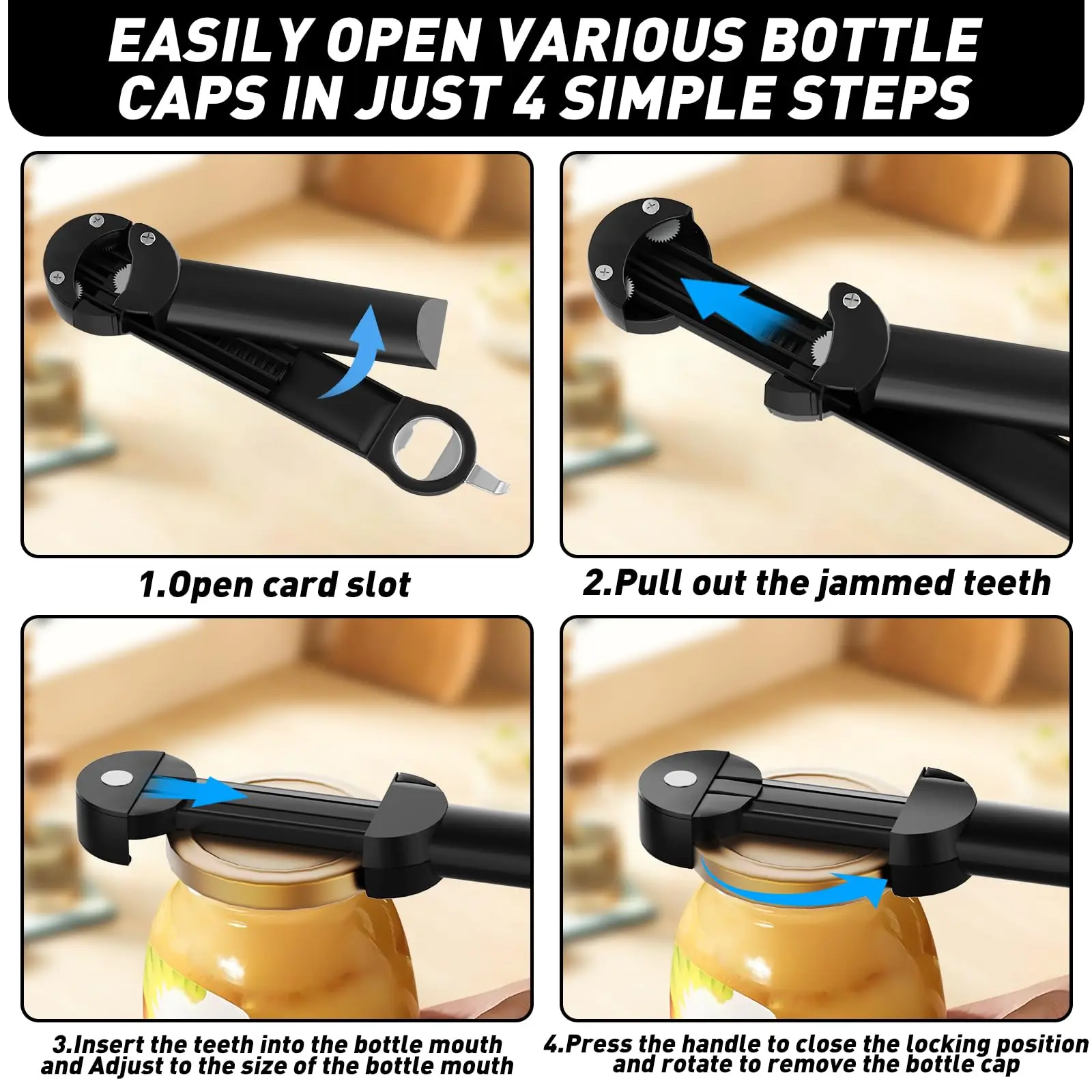 SeniorComfort No-Strain Adjustable Multifunctional Can/Bottle/Jar Opener - Image 4
