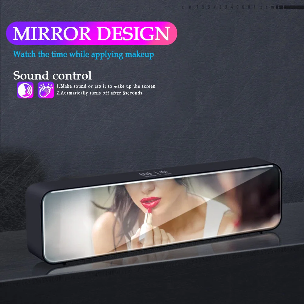 Smart Mirror Led Rechargeable Large Alarm Clock - Image 5