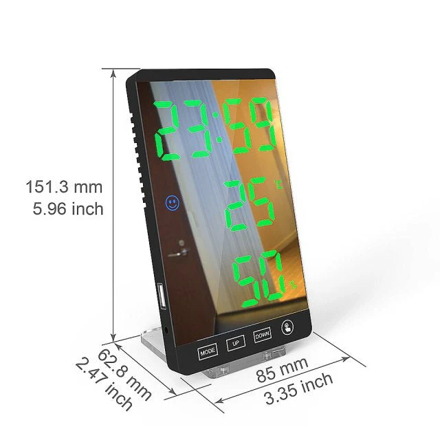 Stylish Multifunctional LED Mirror Alarm Clock - Image 10