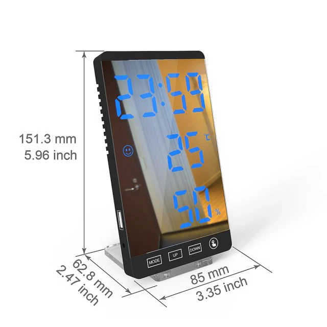 Stylish Multifunctional LED Mirror Alarm Clock - Image 4