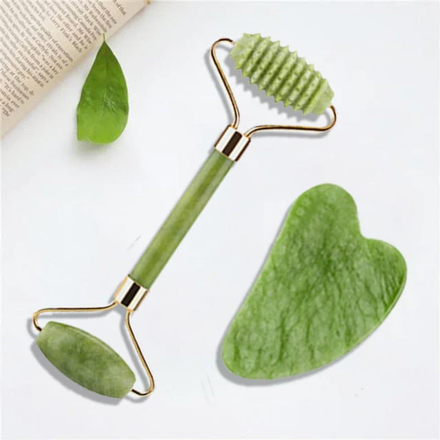 Natural Jade Stone Face Massage Roller - Image 2