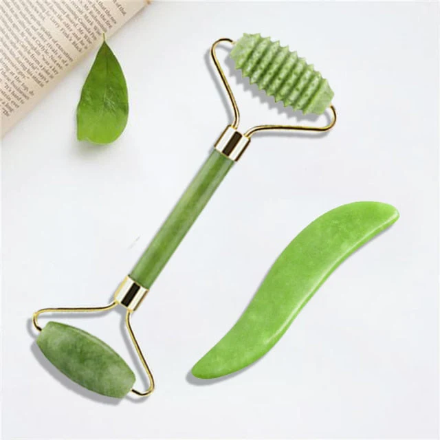Natural Jade Stone Face Massage Roller - Image 3
