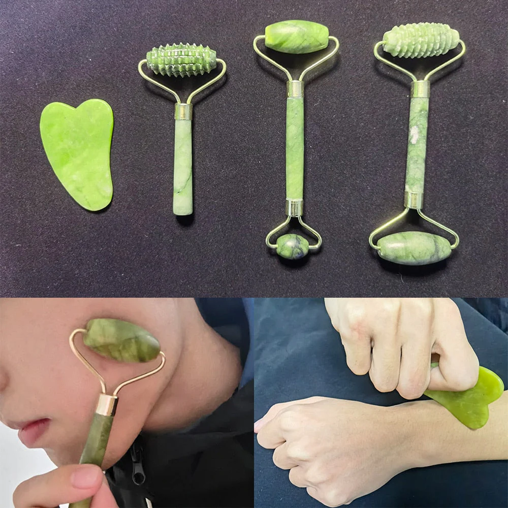 Natural Jade Stone Face Massage Roller - Image 4