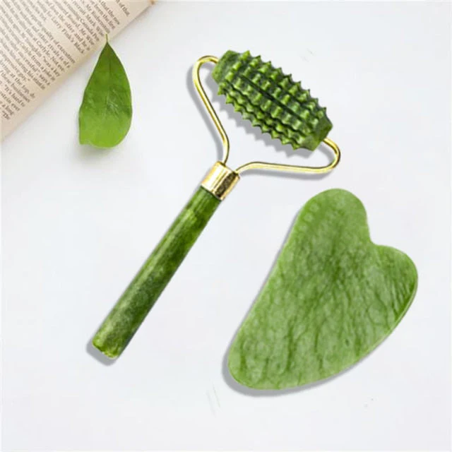 Natural Jade Stone Face Massage Roller - Image 9