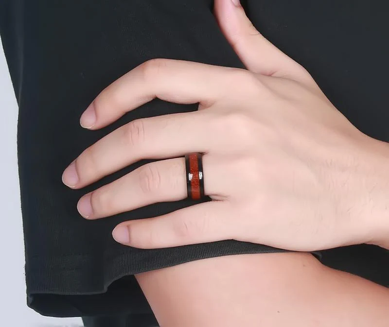 NED -  Men  Ring  Wood Design - Image 2