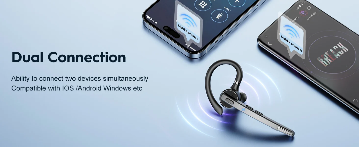 Bee M53 Dual-Mic Noise Cancelling Hi-Fi Audio Lightweight Headset with Charging Case - Image 11