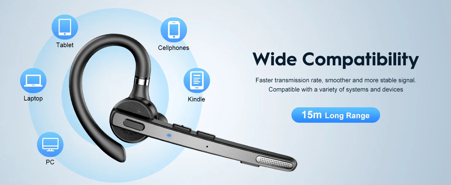 Bee M53 Dual-Mic Noise Cancelling Hi-Fi Audio Lightweight Headset with Charging Case - Image 14