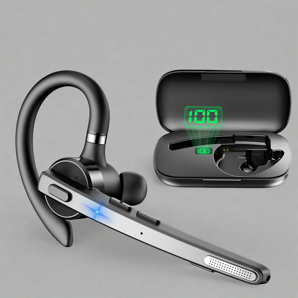 Bee M53 Dual-Mic Noise Cancelling Hi-Fi Audio Lightweight Headset with Charging Case - Image 2