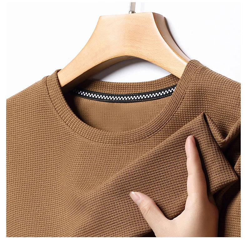 Summer 3D Waffle-Knit Crew Neck T-Shirt – Breathable & Soft - Image 13
