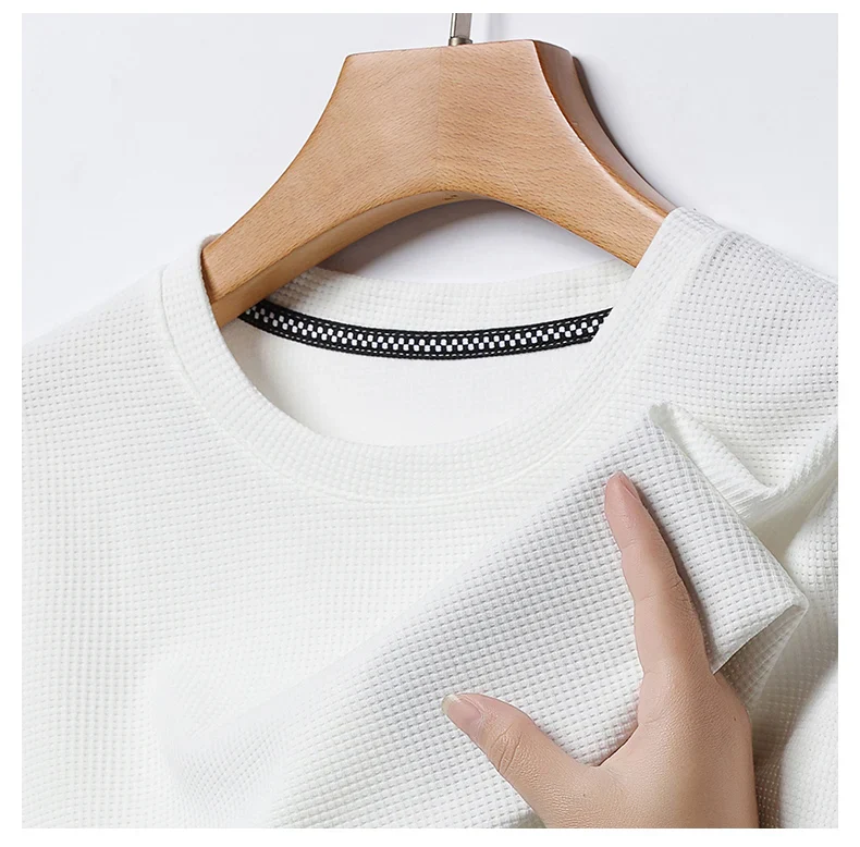 Summer 3D Waffle-Knit Crew Neck T-Shirt – Breathable & Soft - Image 14