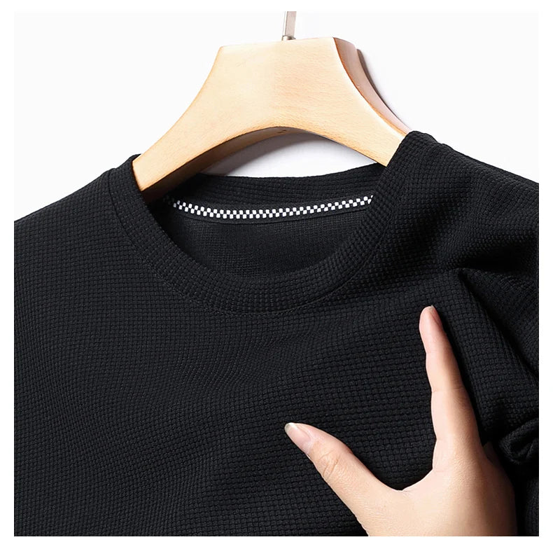 Summer 3D Waffle-Knit Crew Neck T-Shirt – Breathable & Soft - Image 15