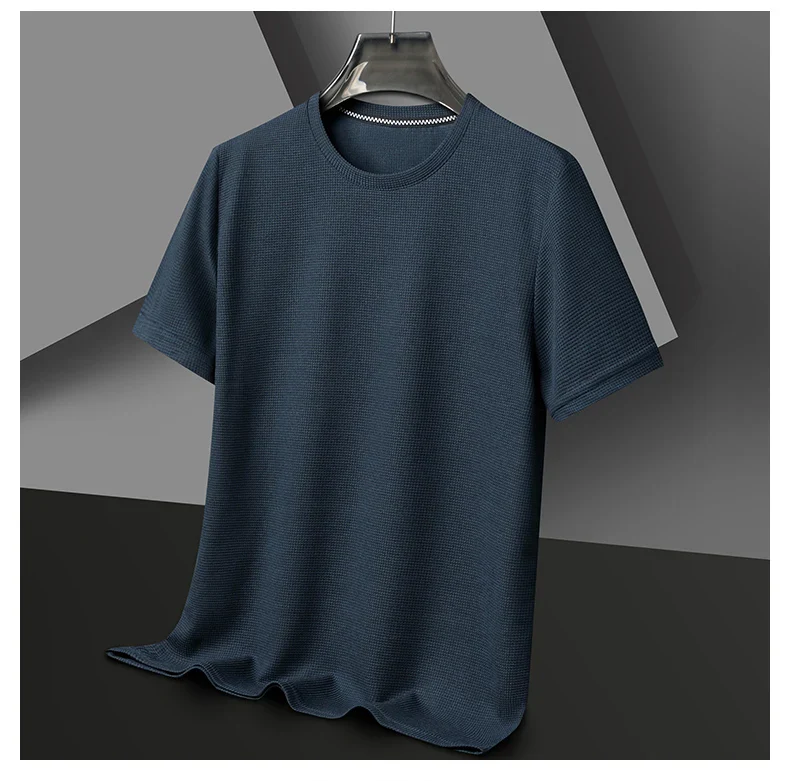 Summer 3D Waffle-Knit Crew Neck T-Shirt – Breathable & Soft - Image 17