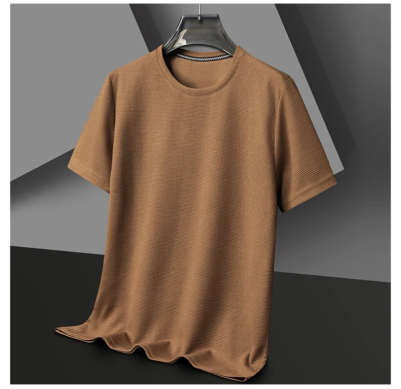 Summer 3D Waffle-Knit Crew Neck T-Shirt – Breathable & Soft - Image 18