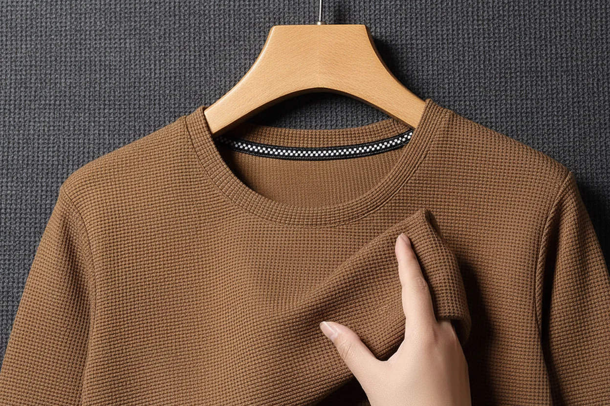 Summer 3D Waffle-Knit Crew Neck T-Shirt – Breathable & Soft - Image 2
