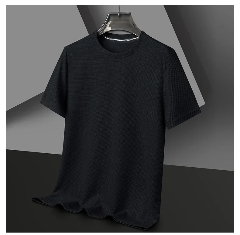 Summer 3D Waffle-Knit Crew Neck T-Shirt – Breathable & Soft - Image 22