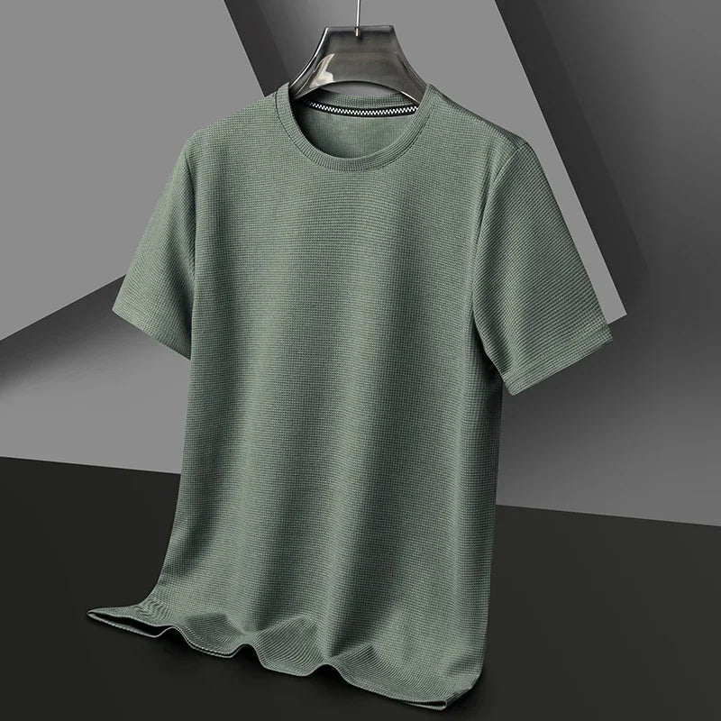 Summer 3D Waffle-Knit Crew Neck T-Shirt – Breathable & Soft - Image 30