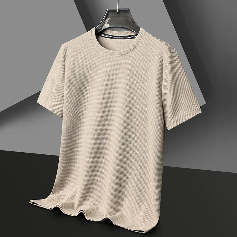 Summer 3D Waffle-Knit Crew Neck T-Shirt – Breathable & Soft - Image 32