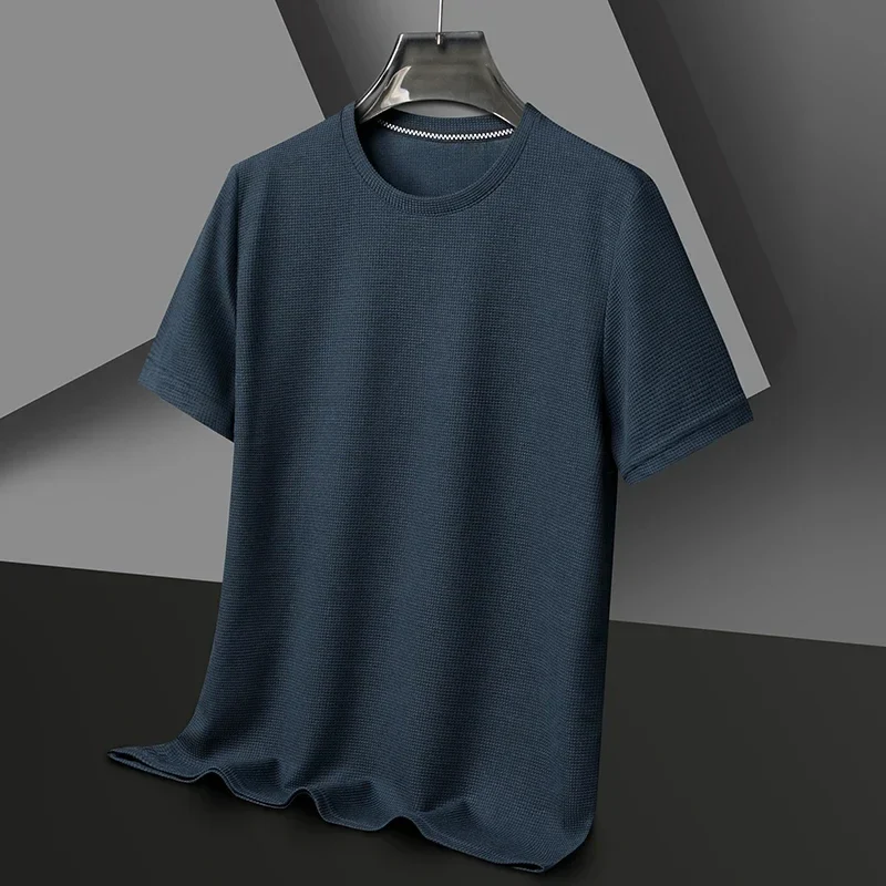 Summer 3D Waffle-Knit Crew Neck T-Shirt – Breathable & Soft - Image 34