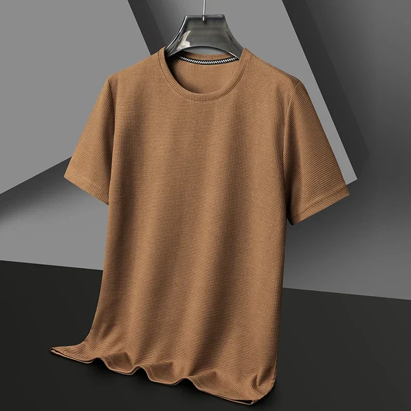Summer 3D Waffle-Knit Crew Neck T-Shirt – Breathable & Soft - Image 35