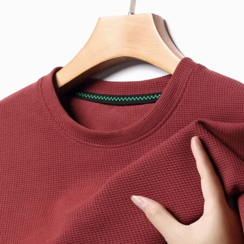 Summer 3D Waffle-Knit Crew Neck T-Shirt – Breathable & Soft - Image 4