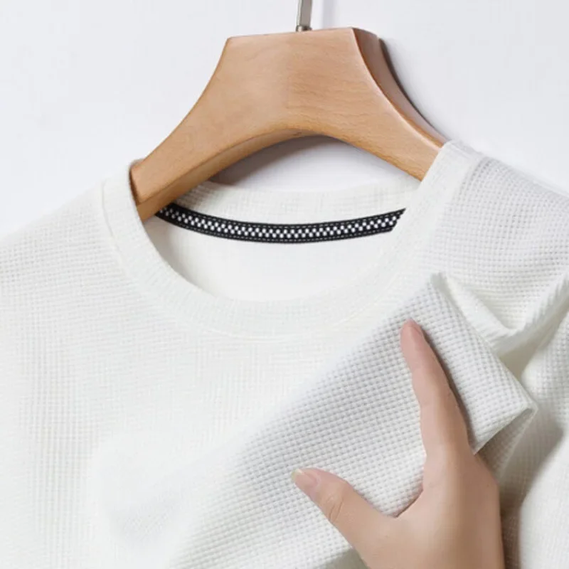 Summer 3D Waffle-Knit Crew Neck T-Shirt – Breathable & Soft - Image 5