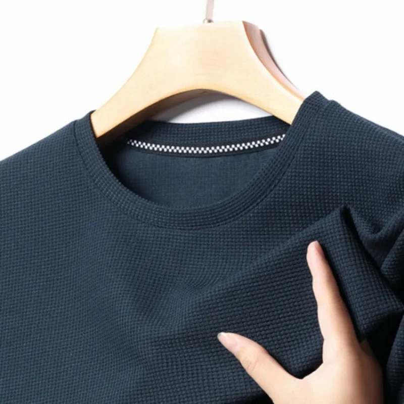 Summer 3D Waffle-Knit Crew Neck T-Shirt – Breathable & Soft - Image 7