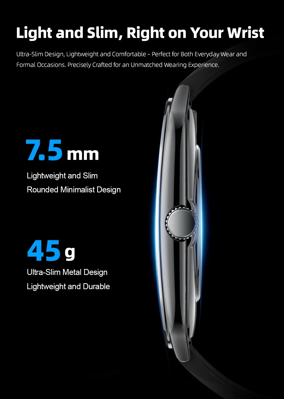 Ultra-Thin and Lightweight Brilliant 1.96” AMOLED Display Health Monitoring Smartwatch - Image 11