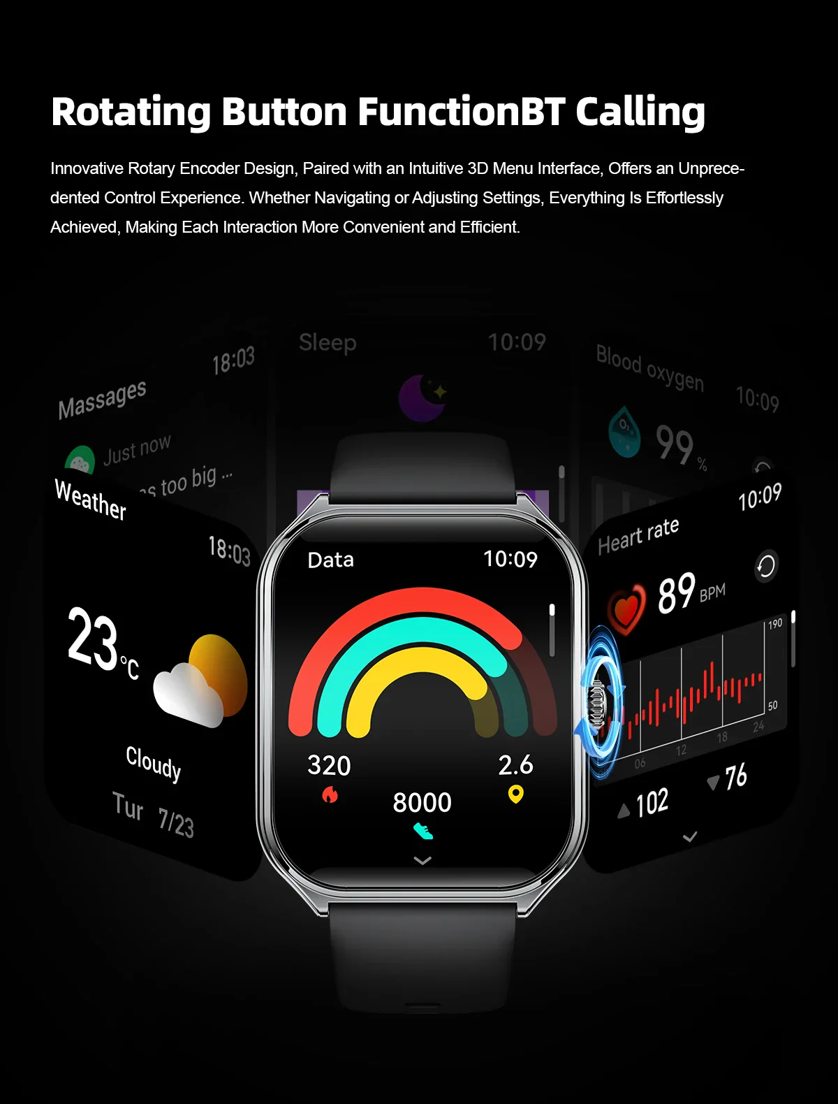 Ultra-Thin and Lightweight Brilliant 1.96” AMOLED Display Health Monitoring Smartwatch - Image 13