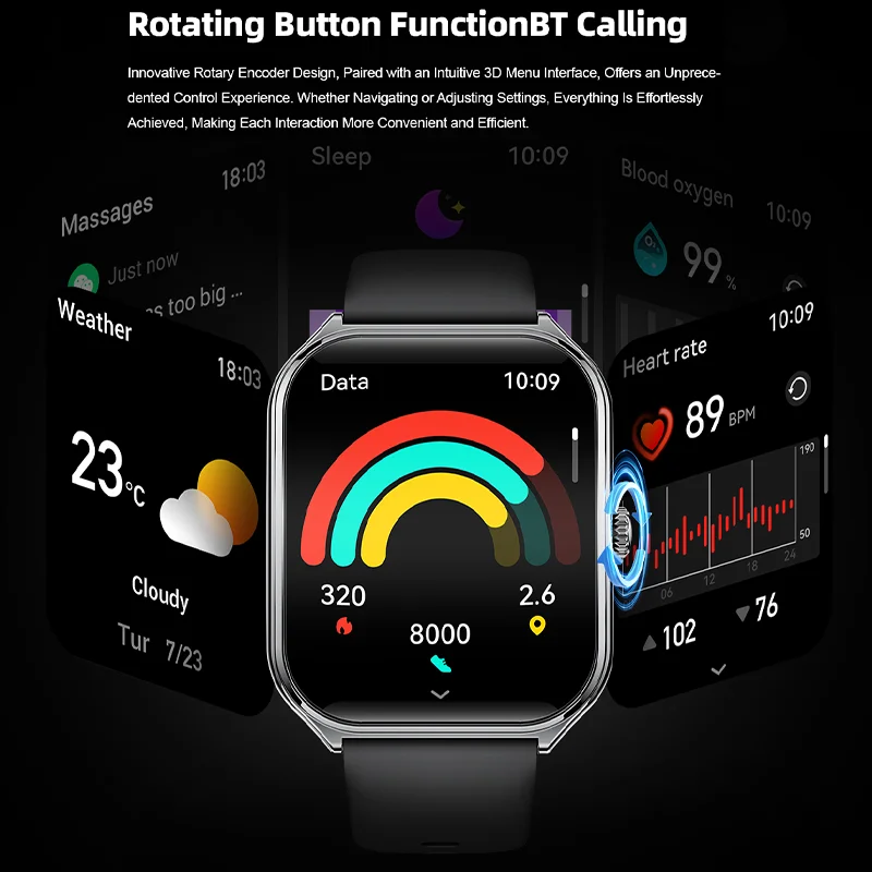 Ultra-Thin and Lightweight Brilliant 1.96” AMOLED Display Health Monitoring Smartwatch - Image 4