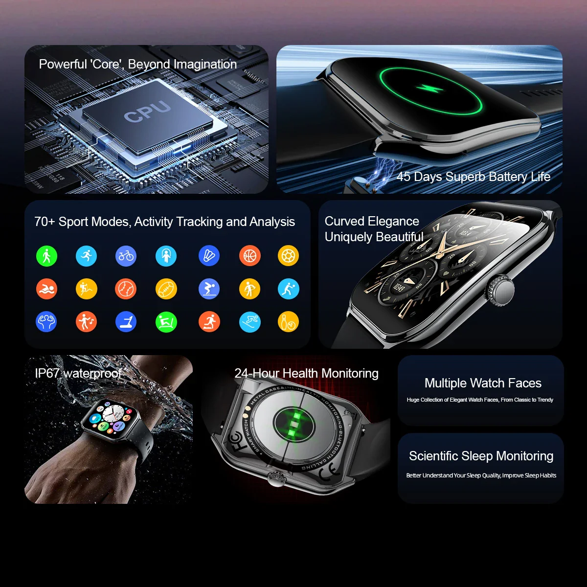Ultra-Thin and Lightweight Brilliant 1.96” AMOLED Display Health Monitoring Smartwatch - Image 8