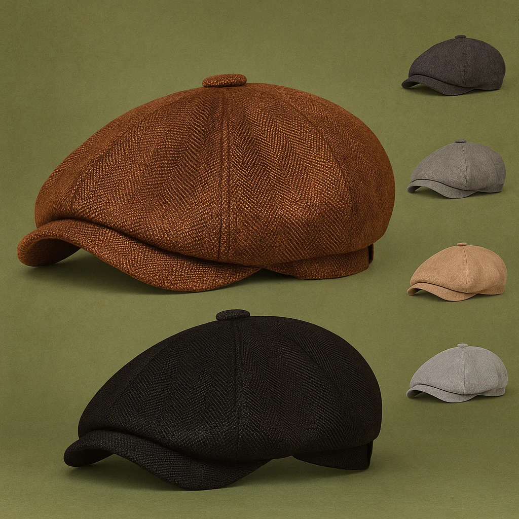 Retro Gatsby Style Classic 8-Panel Design Premium Twill Cotton Fabric Newsboy Cap - Image 2