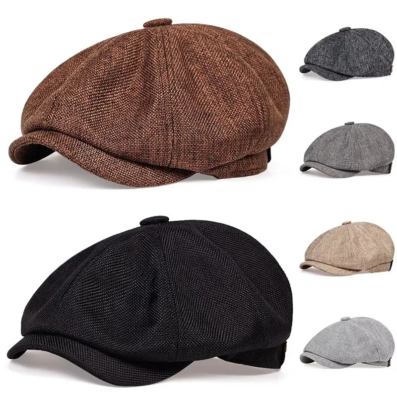 Retro Gatsby Style Classic 8-Panel Design Premium Twill Cotton Fabric Newsboy Cap - Image 5