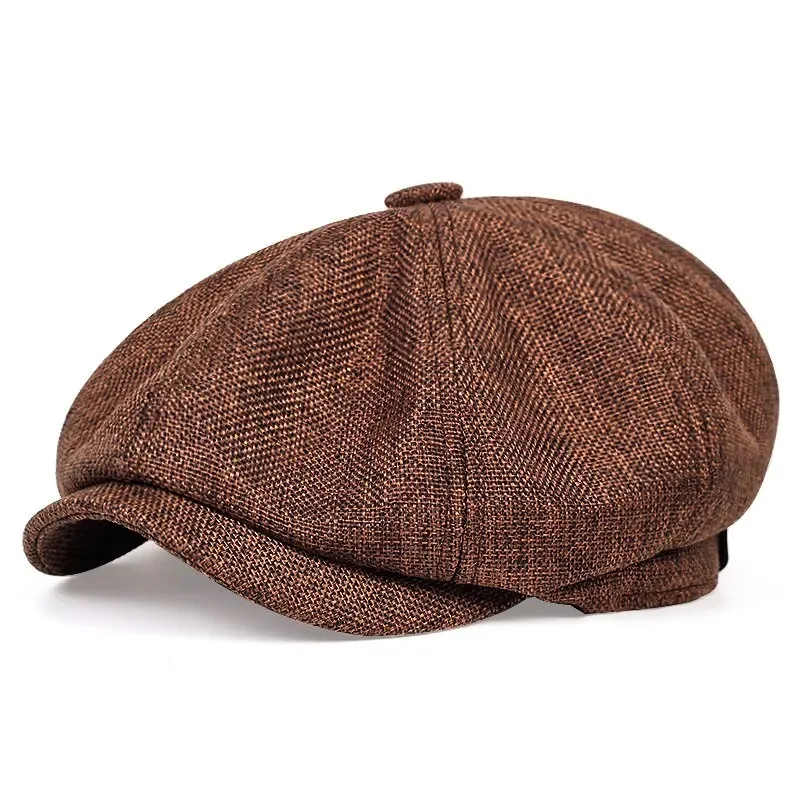 Retro Gatsby Style Classic 8-Panel Design Premium Twill Cotton Fabric Newsboy Cap - Image 6