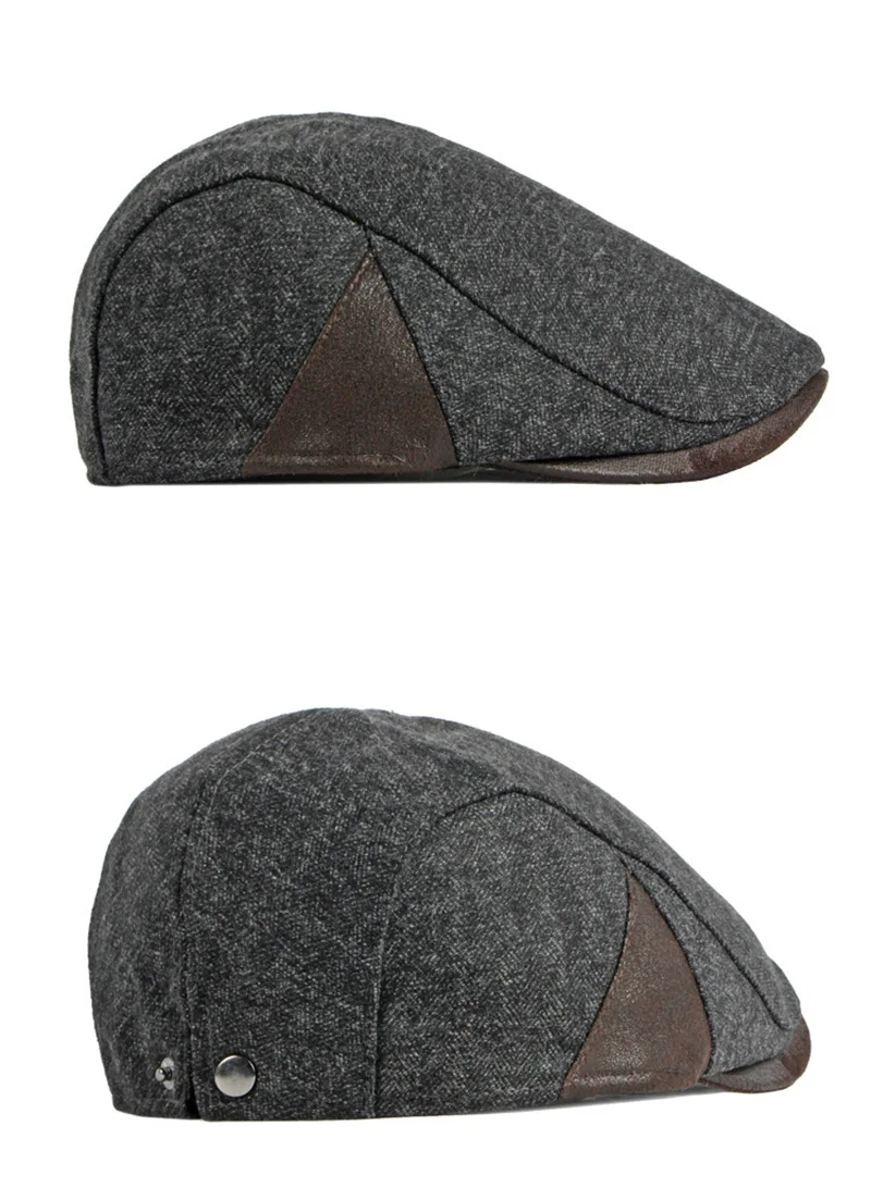 Spring & Autumn Adjustable Retro Flat Cap with Side Triangle Accent - Image 13