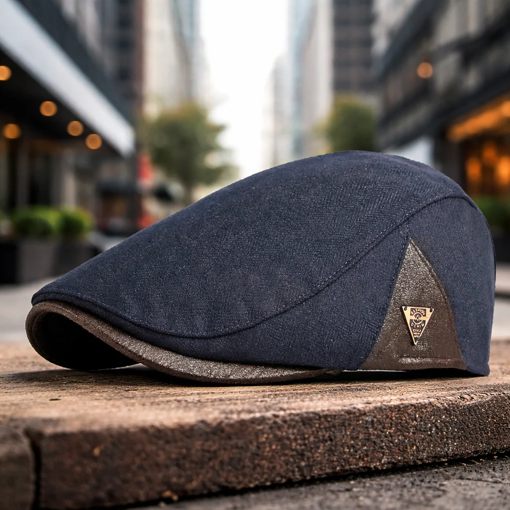 Spring & Autumn Adjustable Retro Flat Cap with Side Triangle Accent - Image 15
