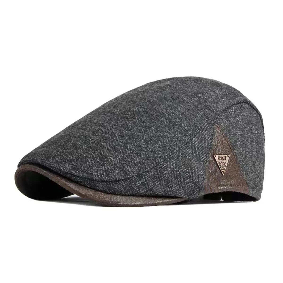 Spring & Autumn Adjustable Retro Flat Cap with Side Triangle Accent - Image 6