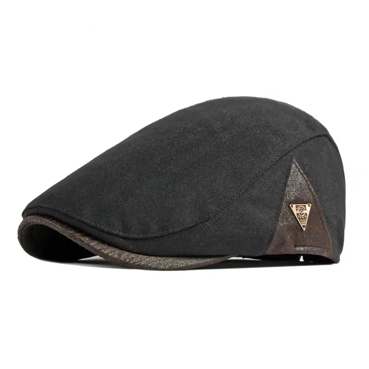 Spring & Autumn Adjustable Retro Flat Cap with Side Triangle Accent - Image 9