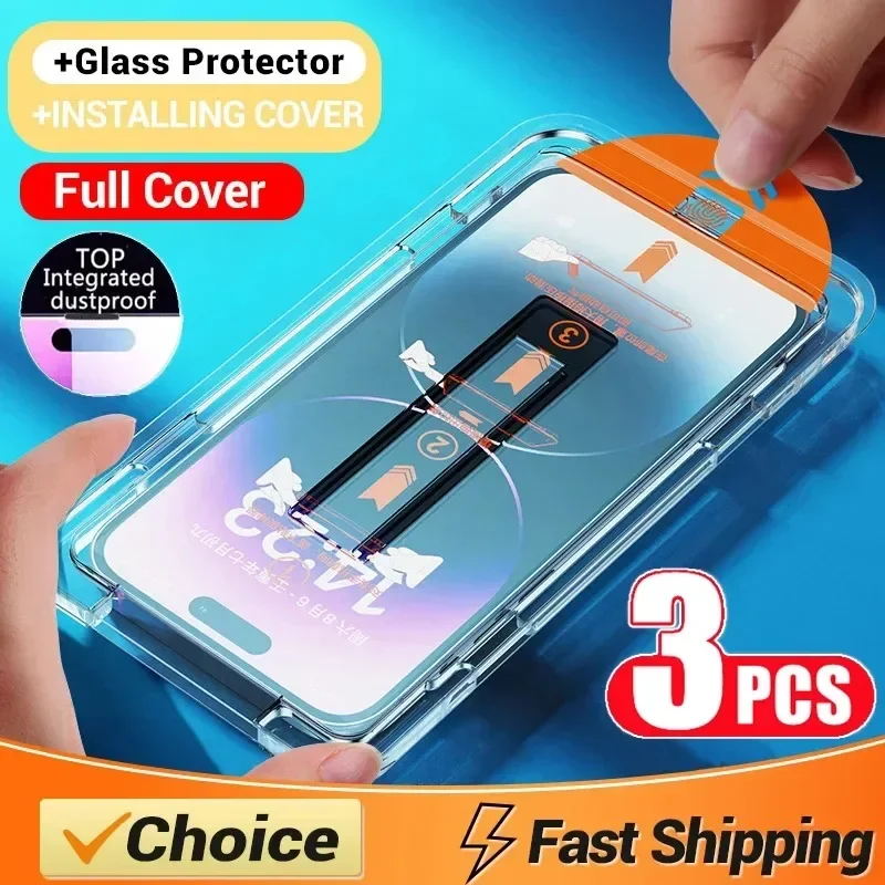 One-Click EZ Installation HD Clarity Tempered Glass Oleophobic Coating Screen Protector (3pcs) - Image 9