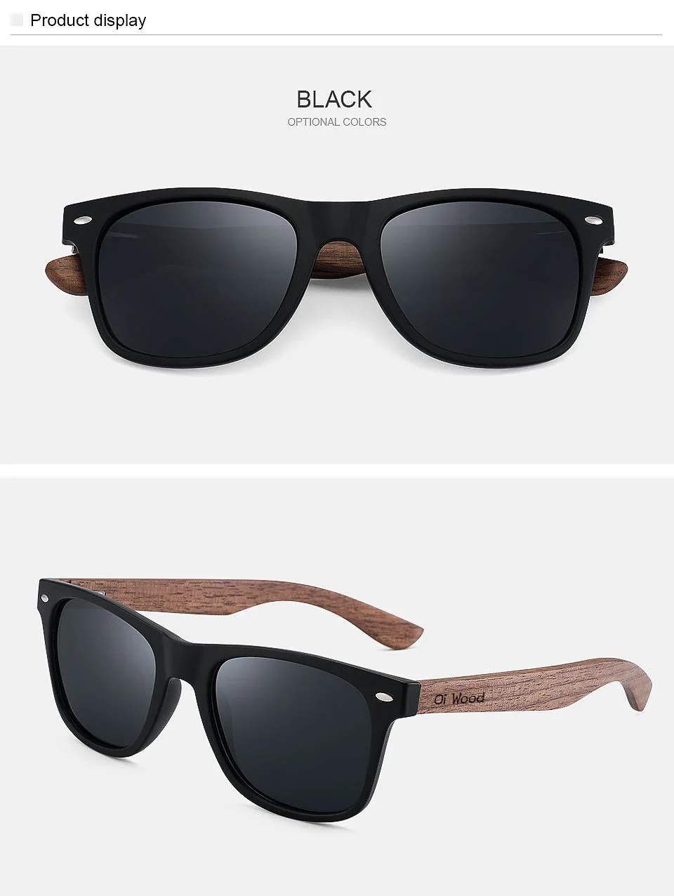 HD Polarized UV400 Full Glare Barrier Natural Wooden Anti-Impact Sunglasses - Image 11